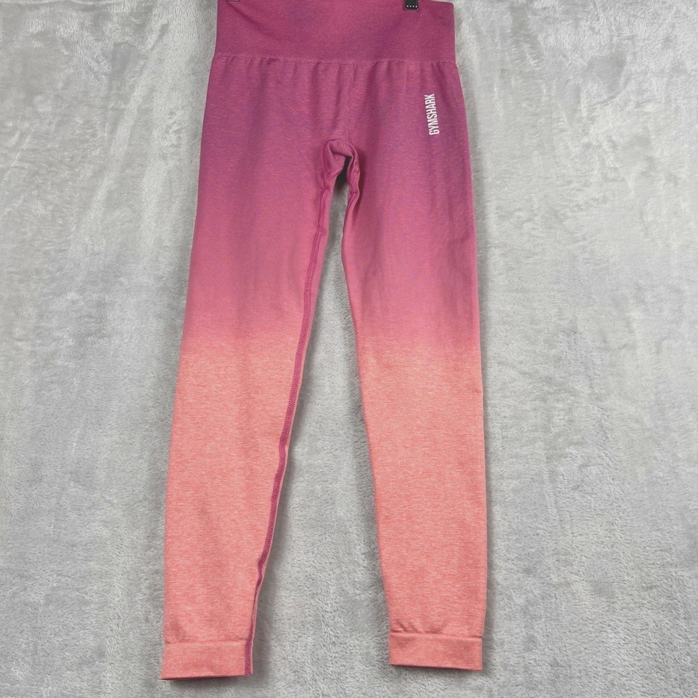 Gymshark‎ Womens Ombre Seamless Leggings Pink Orange Small Gym Activewear